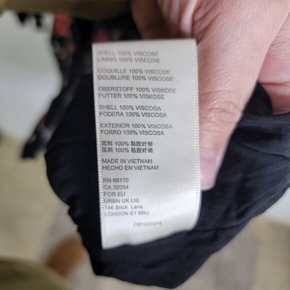 Free People Lighten Up Mini Dress Black Floral Long Sleeve Boho Size Small Fairy - Picture 6 of 10